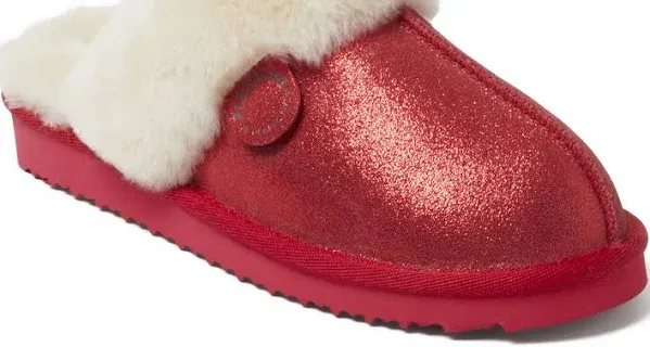 Dearfoams Women's Fireside By Sydney Genuine Shearling Scuff Slipper