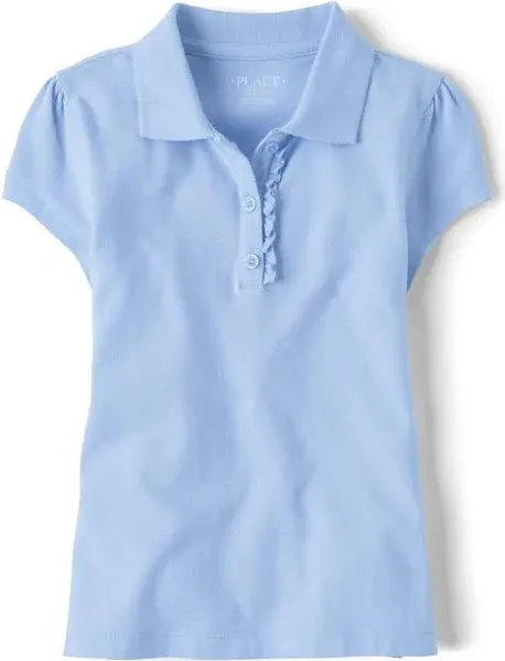 The Children's Place Girls' Short Sleeve Ruffle Pique Polo