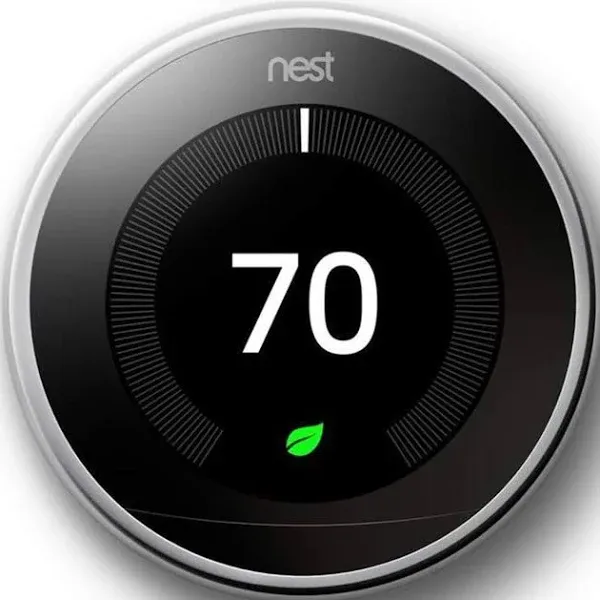 Google Nest 3rd Gen Smart Learning Thermostat– Silver -Polished Steel (T3019US)