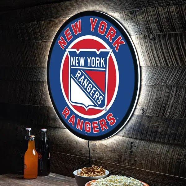 Evergreen New York Rangers Round LED Lighted Sign