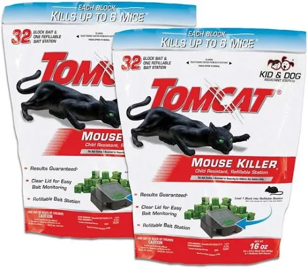 Tomcat 0371110 Mouse Killer Refillable Station, Solid, 4 Ounce Bag