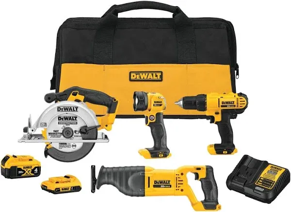 DeWalt DCK445D1M1 20V MAX* Cordless 4-Tool Combo Kit