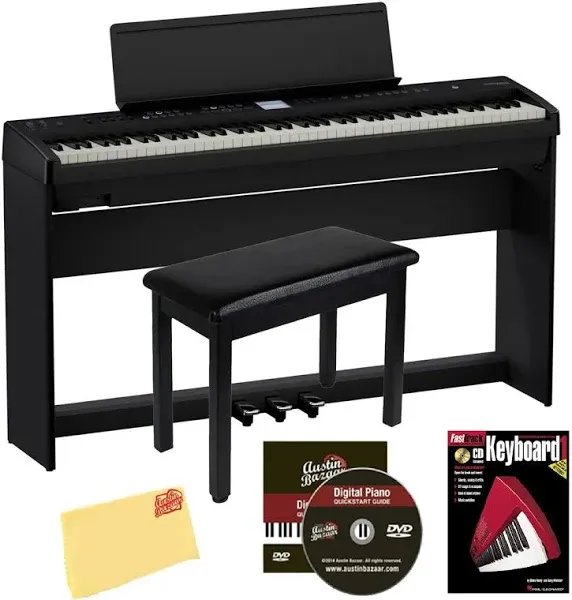 Roland FP-E50 88-Key Digital Piano Keyboard w/ Custom Stand &amp; Mic