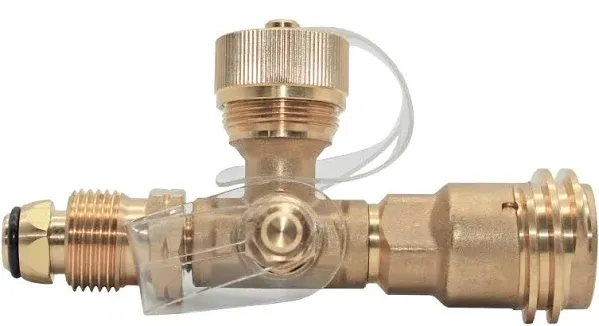 Flame King 4 Port Brass Tee Propane Adapter