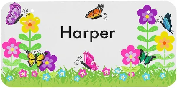 Personalized Flowers Novelty License Plate, Customized 3” x 6” Size for Kid’s Bikes, Cars, Wagons and More