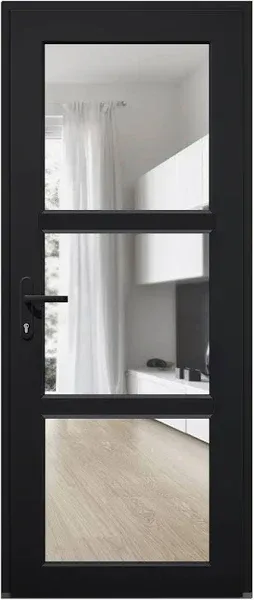 Exterior Prehungdoor Manux 8555 White Silk Clear Glass Side Exterior, Home Doors, by VDomDoors