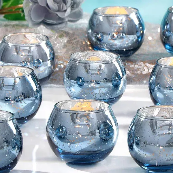 Beachcrest Home 24 Pcs Blue Votive Candle Holders