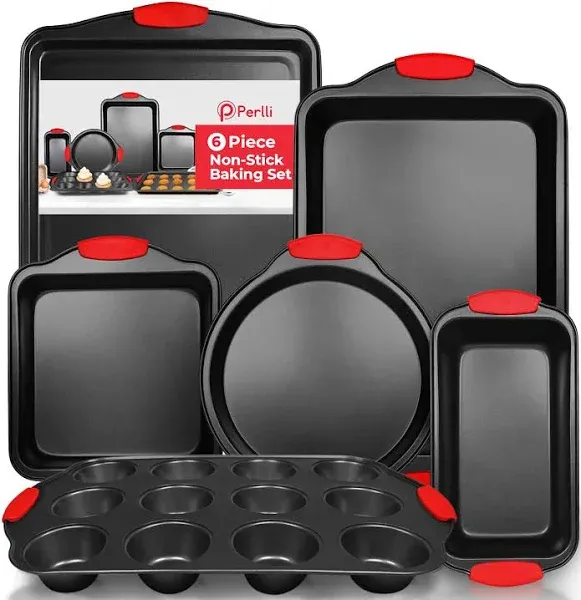 6 Piece Set Nonstick Carbon Steel Baking Pan