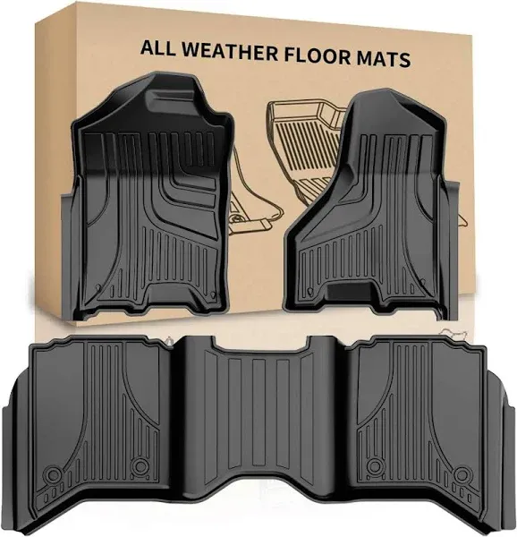 YITAMOTOR Floor Mats for Dodge Ram 1500/2500/3500 Crew Cab and 2023 Ram 1500 Classic