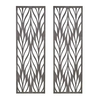 Madison Park Florian Grey Laser Cut Wood 2-piece Panel Wall Decor Set