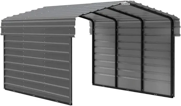 Arrow 2-Sided 20x29x9  Enclosure Galvanized Steel Carport Kit- Charcoal (CPHC202909ECL2)