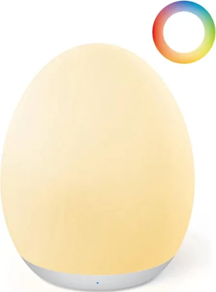 JolyWell Night Light for Kids, Egg Nursery with 7 RGB Colors White 