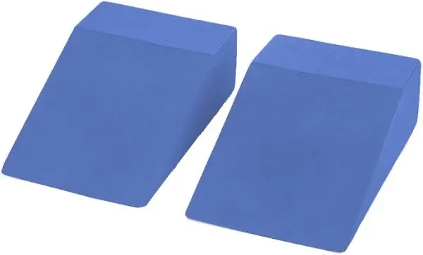 StrongTek Yoga Foam Wedge Blocks, Soft Wrist Wedge, One Pair - Blue