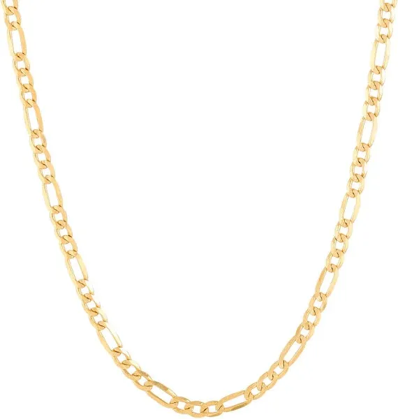 14K Yellow Gold Solid Figaro Chain