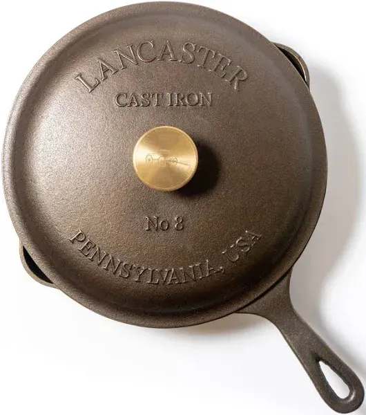 Lancaster No. 8 Cast Iron Skillet | Lightweight & Smooth | Made in The USA | 10.5" Diameter