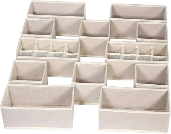  12 Pack Foldable Cloth Storage Box Closet Dresser Drawer Organizer Fabric 