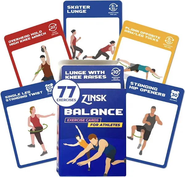 Balance Exercise Cards for Athletes – Workout Cards for Core and Standing 