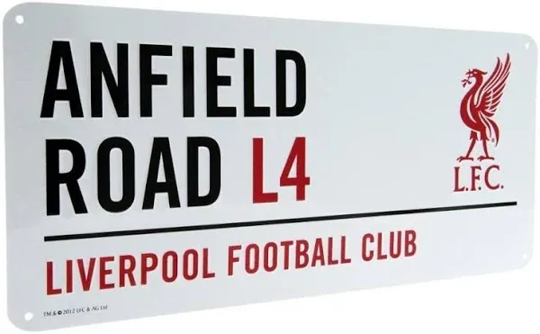 Liverpool FC Official Anfield Road L4 Metal Street Sign LFC Gift