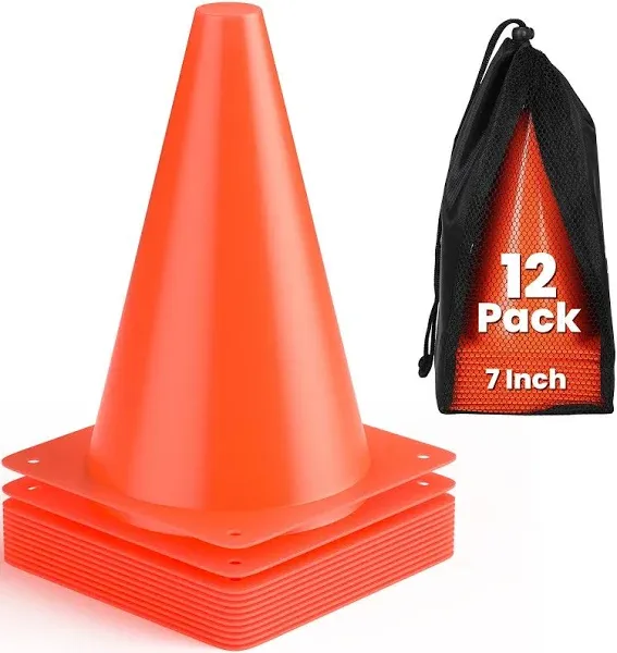 GHB 7 Inch Soccer Cones 12 Pack