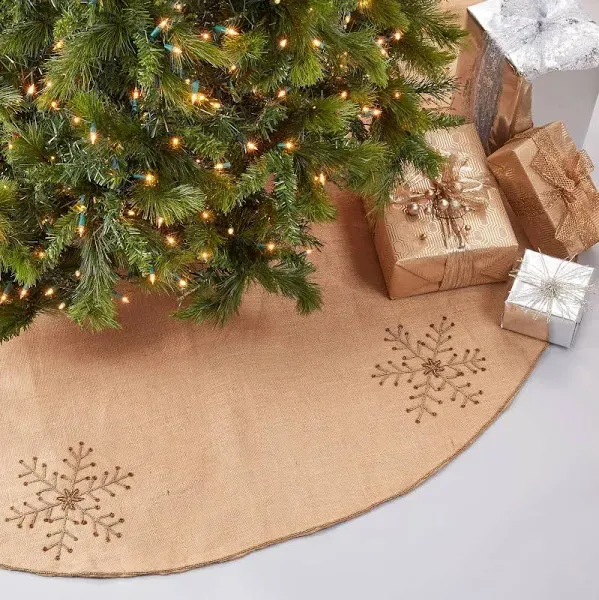 Saro Lifestyle Beaded Snowflake Tree Skirt