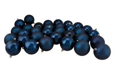 Northlight 60ct Sapphire Blue Shiny Matte Christmas Ball Ornaments 2.5&#034;