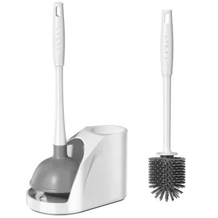 Toilet Plunger and Bowl Brush Combo for Bathroom Cleaning