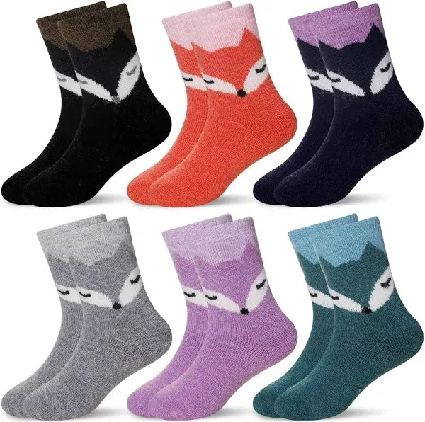 Eocom Kids Winter Warm Wool Socks (6 Pairs)