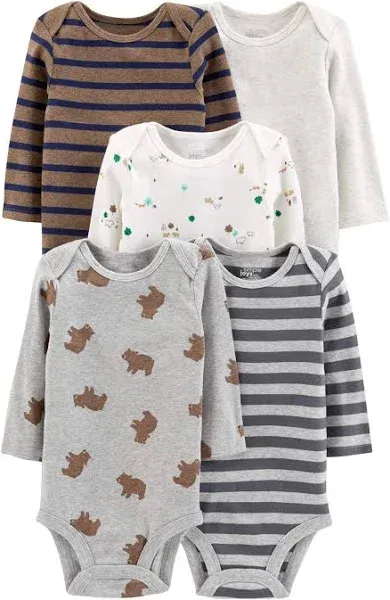 Babies' Simple Joys by Carter's Boys' 5-Pack Long-Sleeve Bodysuit