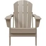 WestinTrends Outdoor Patio Folding Poly Adirondack Chair Weathered Wood