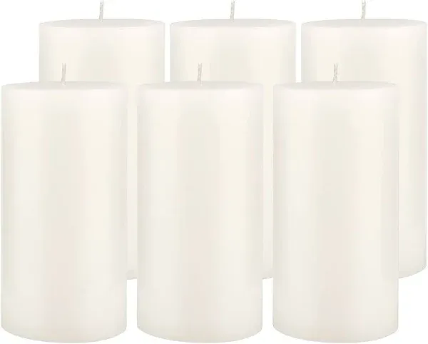 Stonebriar Collection Tall Long Burning Unscented Wax Pillar Candles