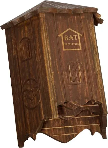 MIXUMON Bat Houses for Outdoors - 3 Chambers Bat House (100 Bats) - Perfectly Box Designed for Bats, Easy to Install (Style 4 - Rustic)