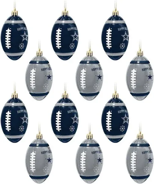 FOCO Dallas Cowboys NFL 12 Pack Football Ornament Set