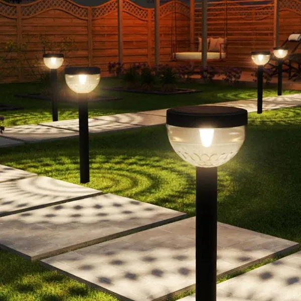 Sunco 6 Pack Round Solar Pathway Lights Outdoor, Super Bright 120 LM, 2CCT 27...