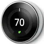 Google Nest 3rd Generation Learning Thermostat (Polished Steel) T3019US