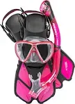 Cressi Adult Snorkel Set (Mask, Dry Snorkel, Adjustable Fins) - Light for Travel - Bonete Pro Dry Set: Designed in Italy