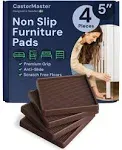 Non Slip Furniture Square Pads Rubber Anti Skid Caster Coaster Set of 4 Brown