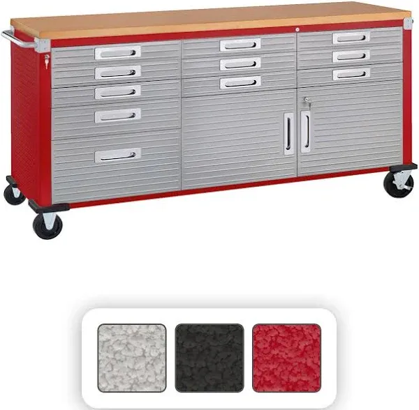 UltraHD® 11-Drawer Mega Rolling Workbench, Red