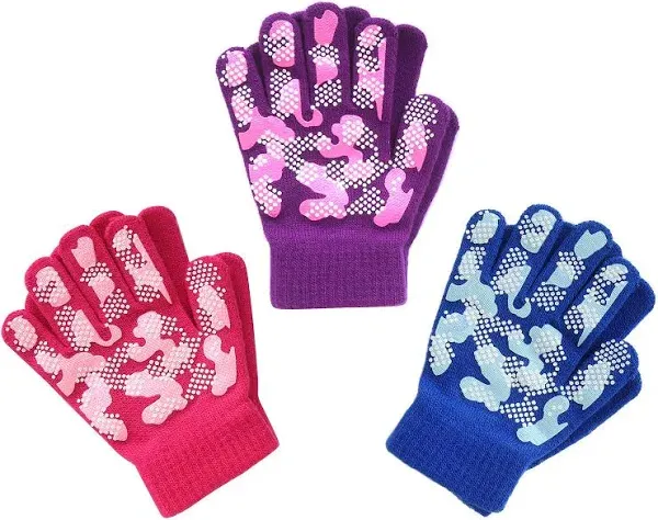 Evridwear Boys Girls Magic Stretch Gripper Gloves 3 Pair Pack