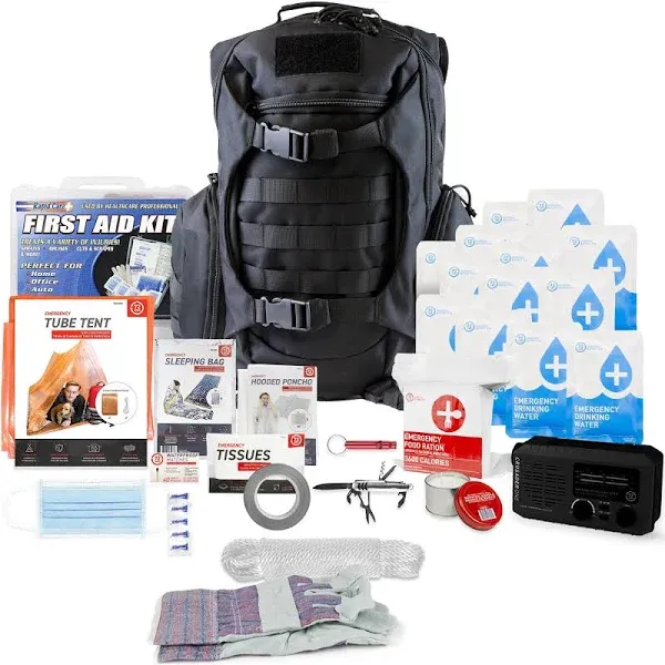 72Hours 1 Person 72HRS Tactical Deluxe Backpack Kit with NOAA Weatherband Radio