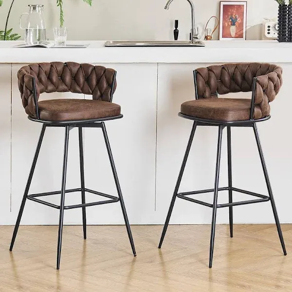 Corrigan Studio Kymberlynn Swivel Bar Stool (Set of 2)