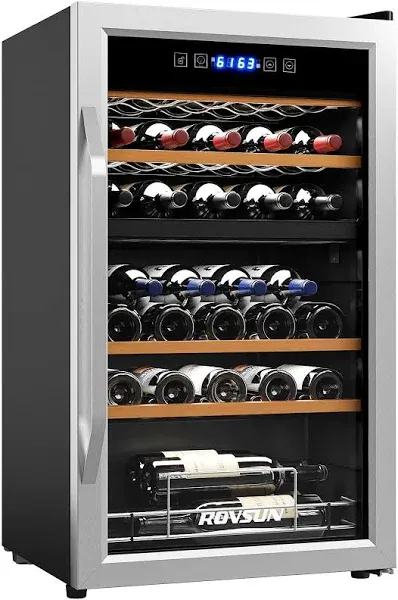 ROVSUN 33 Bottle Dual Zone Wine Cooler Fridge