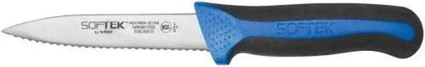 Winco Sof-Tek 3.5" Serrated Paring Knives with Soft Grip Handle (2/Pack)