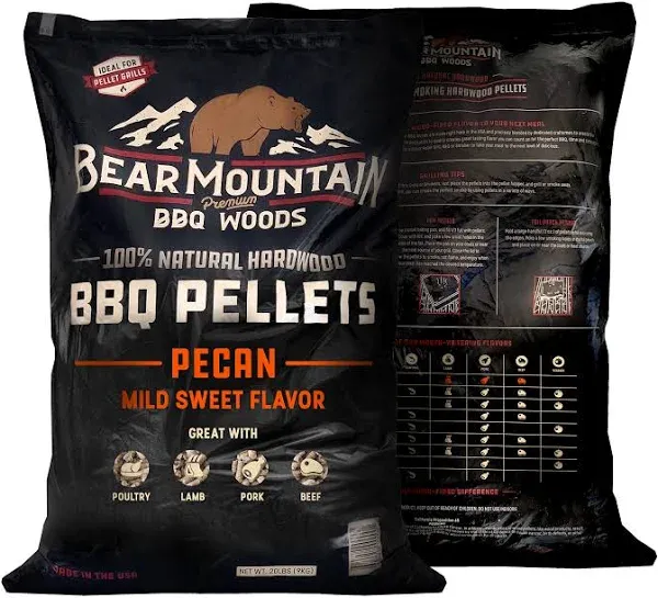 Bear Mountain BBQ 100% Natural Hardwood Pecan Sweet Flavor Pellets