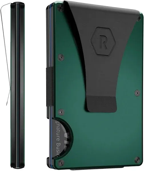 The Ridge RFID-Blocking Aluminum Money Clip Wallet - Forest Green