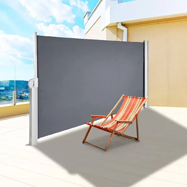 VEVOR Retractable Side Awning 63&#034; x 118&#034; PU Coated Privacy Sunshade Wind Screen