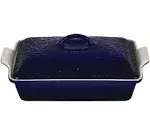 Le Creuset Olive Branch Collection Heritage Rectangular Casserole | Stoneware Indigo, 4 qt.