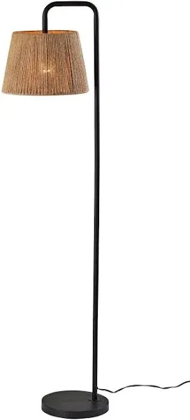 Simplee Adesso Tahoma 59H Black Floor Lamp with Rope Shade (SL9501-01) | Quill