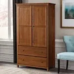 Grain Wood Furniture Shaker 2-Door Solid Wood Armoire