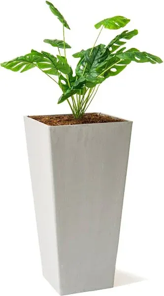 XBrand Modern 30-Inch Tall Square Planter Modern Tapered Planter Perfect for Indoor & Outdoor Planter