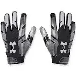 Under Armour Men&#039;s UA F8 Football Gloves 1368851-001 Black/Metallic Silver